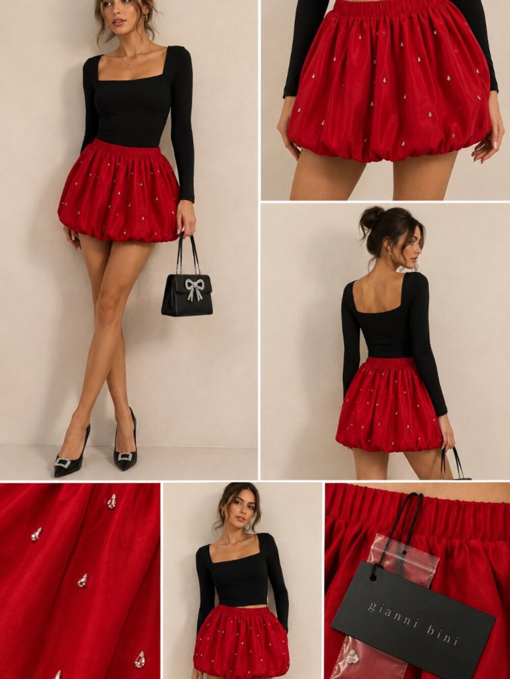 Gianni Bini Embellished Bubble Mini Skirt Size M – NWT